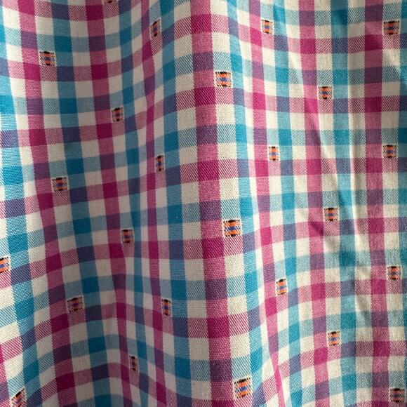 Robert Graham Plaid Short Sleeve Casual Button Down Shirt Pink and Blue Large - Picture 6 of 7